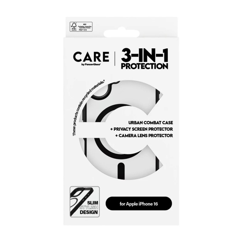 Комплект CARE by PanzerGlass за iPhone 16, Bundle Flagship 3in1 Privacy - Протектор за iPhone 16 | Phoneplay.bg