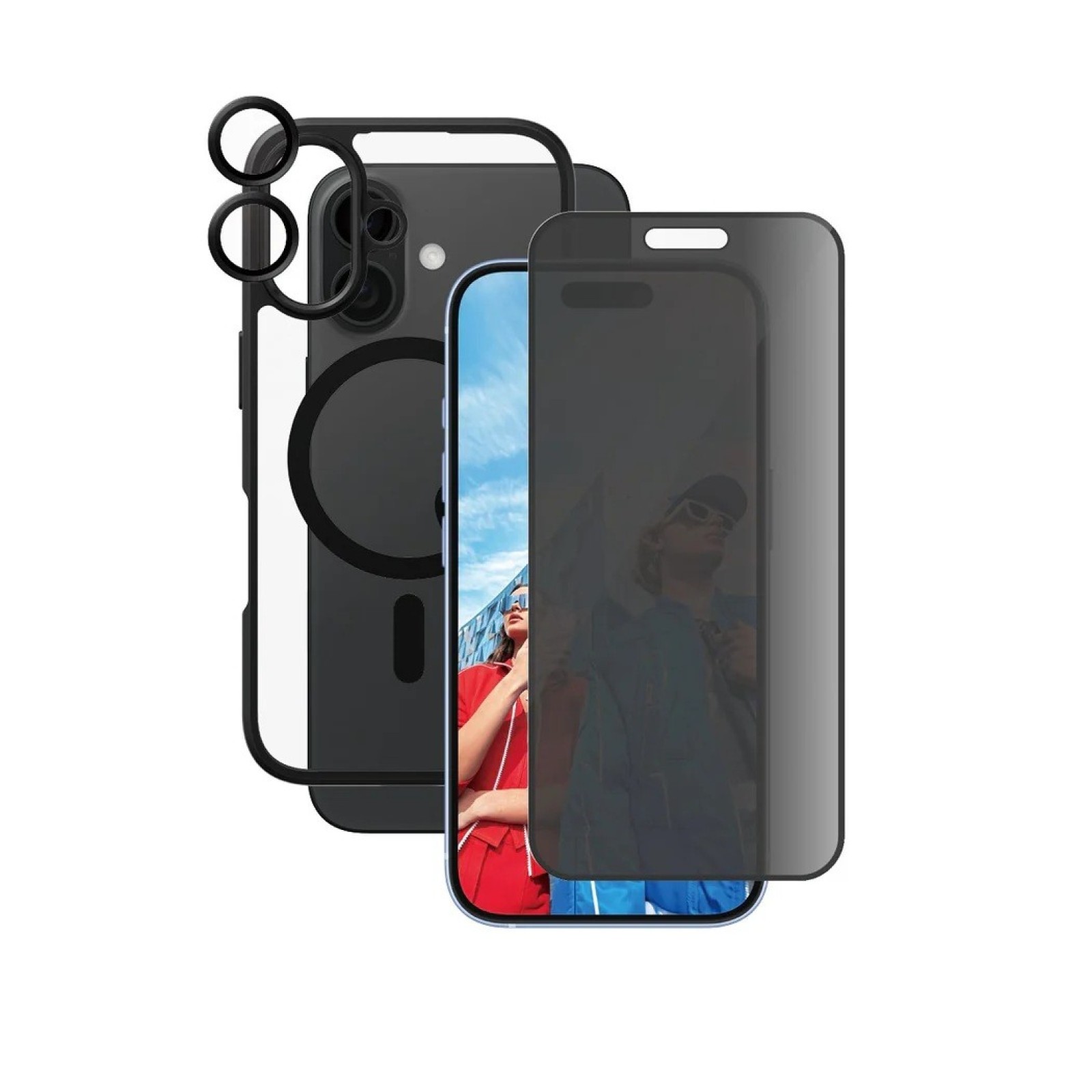 Комплект CARE by PanzerGlass за iPhone 16, Bundle Flagship 3in1 Privacy - Протектор за iPhone 16 | Phoneplay.bg