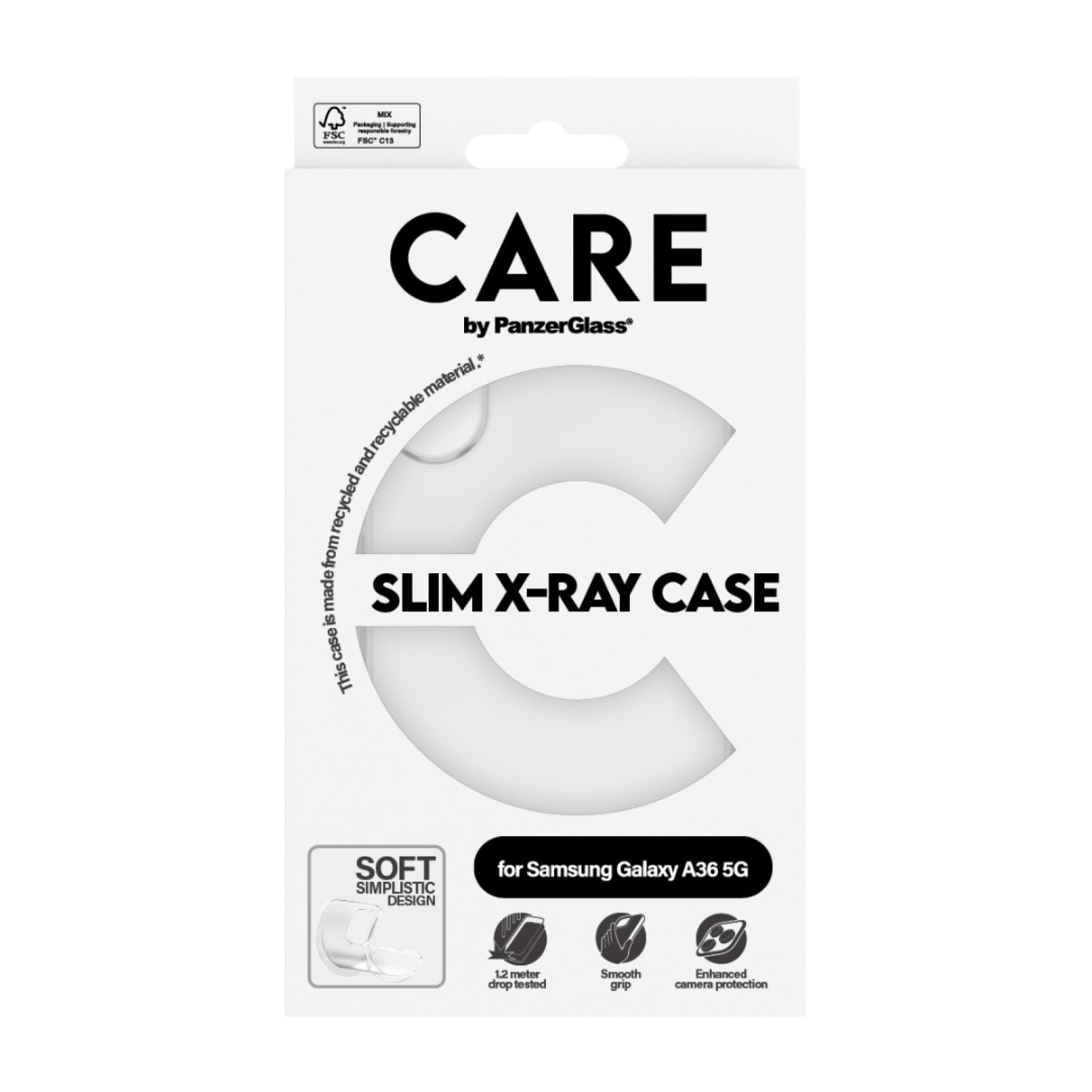 Гръб Care by PanzerGlass за Samsung Galaxy A36 5G, Fashionable Case Прозрачен X-Ray Soft Basic - Samsung Galaxy A36 | Phoneplay.bg