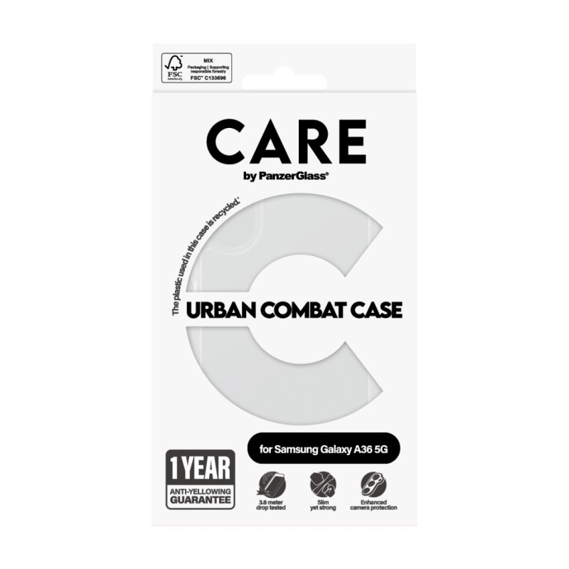 Гръб Care by PanzerGlass за Samsung Galaxy A36 5G, Flagship Case, Urban Combat, Прозрачен - | Phoneplay.bg