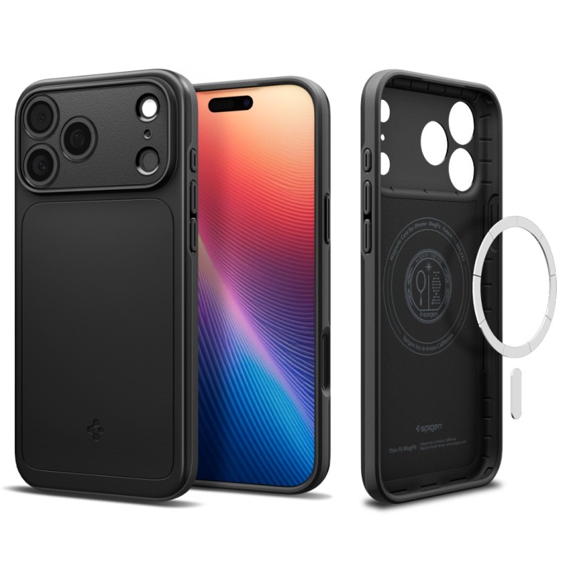Гръб Spigen Thin Fit за iPhone 17 Pro / 18 Pro, Черен | Phoneplay.bg