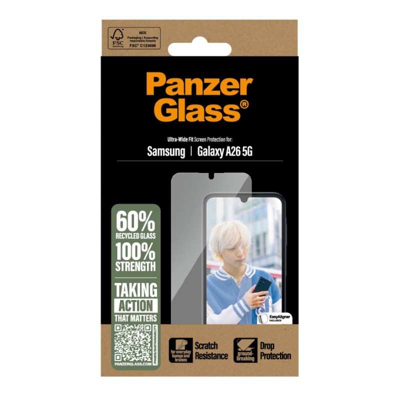 Стъклен протектор PanzerGlass за Samsung Galaxy A26 5G, UWF, Прозрачен - Протектори за Samsung Galaxy A серия | Phoneplay.bg