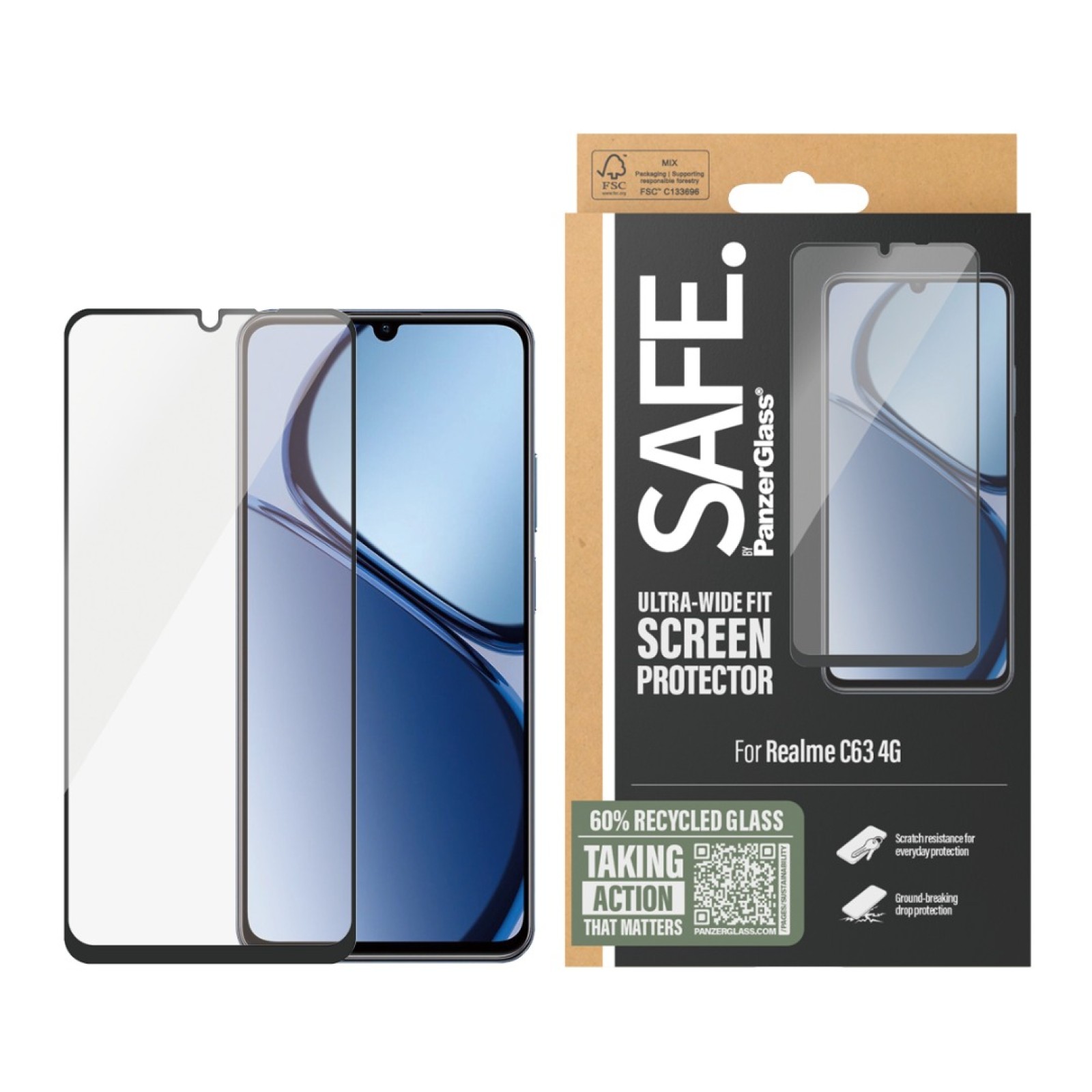 Стъклен протектор Safe за Realme C63 4G, UWF - Стъклен Протектор | Phoneplay.bg
