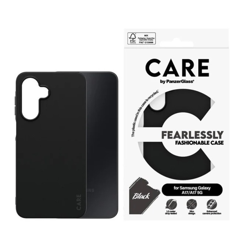 Гръб Care by PanzerGlass за Samsung A17, A17 5G, TPU - Черен