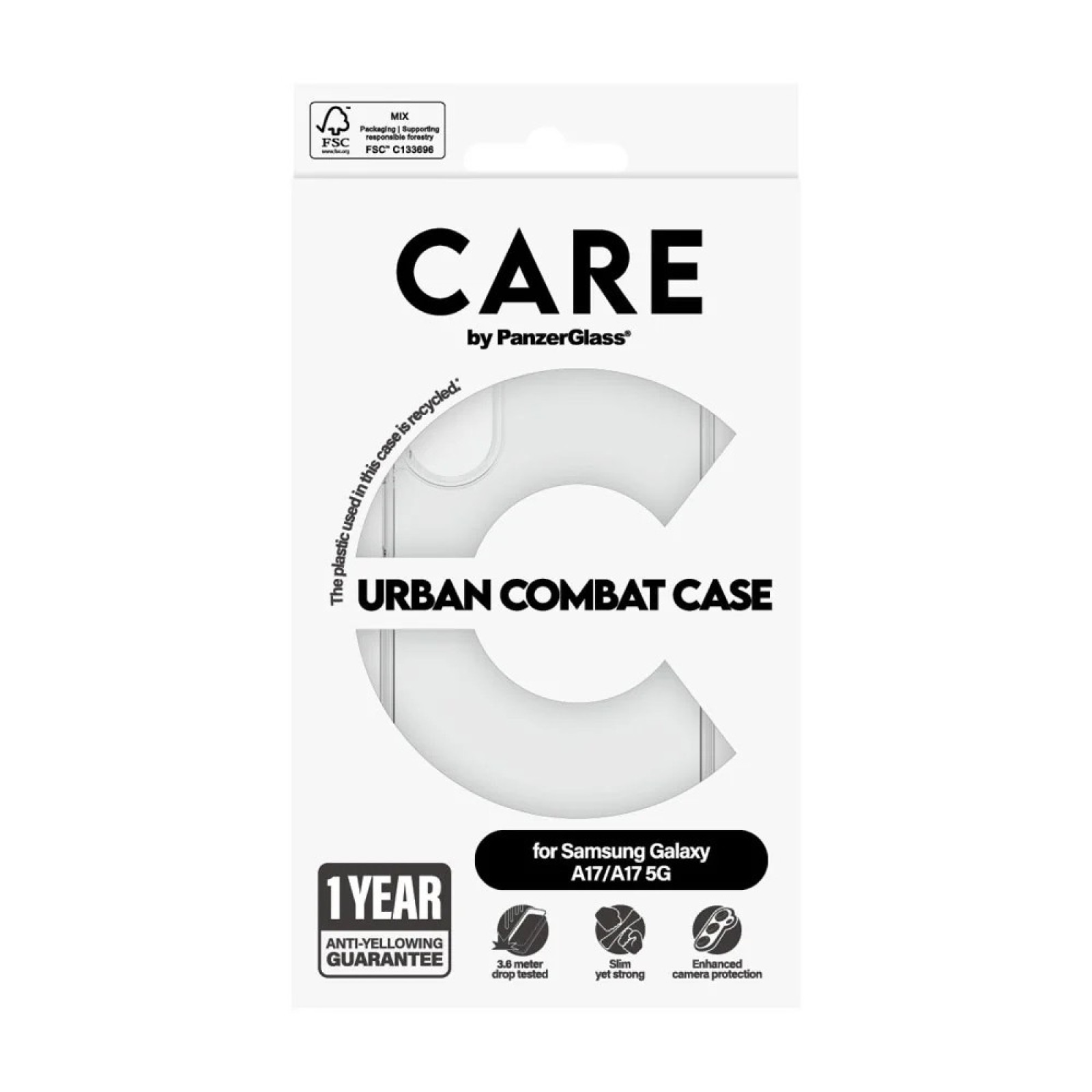 Гръб Care by PanzerGlass за Samsung Galaxy A17, Flagship Case, Urban Combat, Прозрачен - Калъфи за Samsung Galaxy A серия | Phoneplay.bg