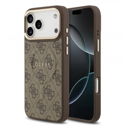Калъф Guess PU Leather 4G Gold Frame MagSafe Case за iPhone 17 Pro Max / 18 Pro Max - Кафяв Калъф Guess PU Leather 4G Gold Frame MagSafe Case за iPhone 17 Pro Max / 18 Pro Max - Кафяв