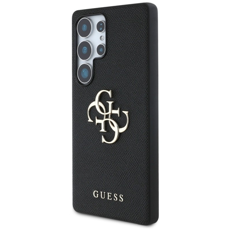 Гръб Guess за Samsung Galaxy S25 Ultra, PU, Grained, 4G Metal Logo Case, Черен - Калъфи за Samsung Galaxy S25 Ultra | Phoneplay.bg
