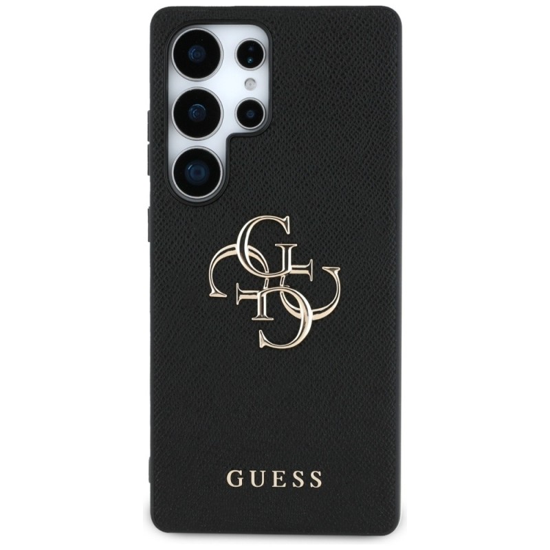 Гръб Guess за Samsung Galaxy S25 Ultra, PU, Grained, 4G Metal Logo Case, Черен - Калъфи за Samsung Galaxy S25 Ultra | Phoneplay.bg