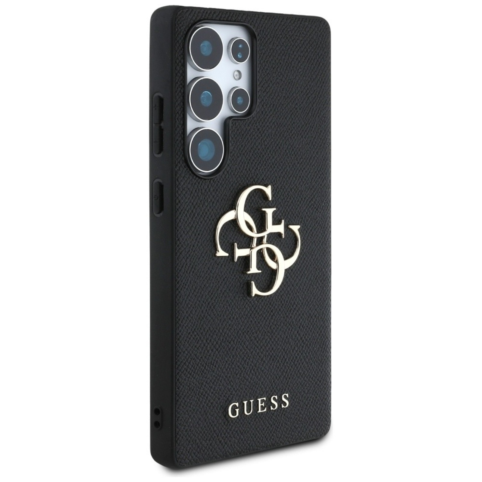 Гръб Guess за Samsung Galaxy S25 Ultra, PU, Grained, 4G Metal Logo Case, Черен - Калъфи за Samsung Galaxy S25 Ultra | Phoneplay.bg