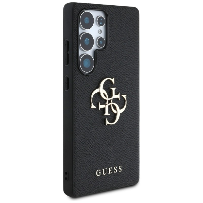 Гръб Guess за Samsung Galaxy S25 Ultra, PU, Grained, 4G Metal Logo Case, Черен - Калъфи за Samsung Galaxy S25 Ultra | Phoneplay.bg