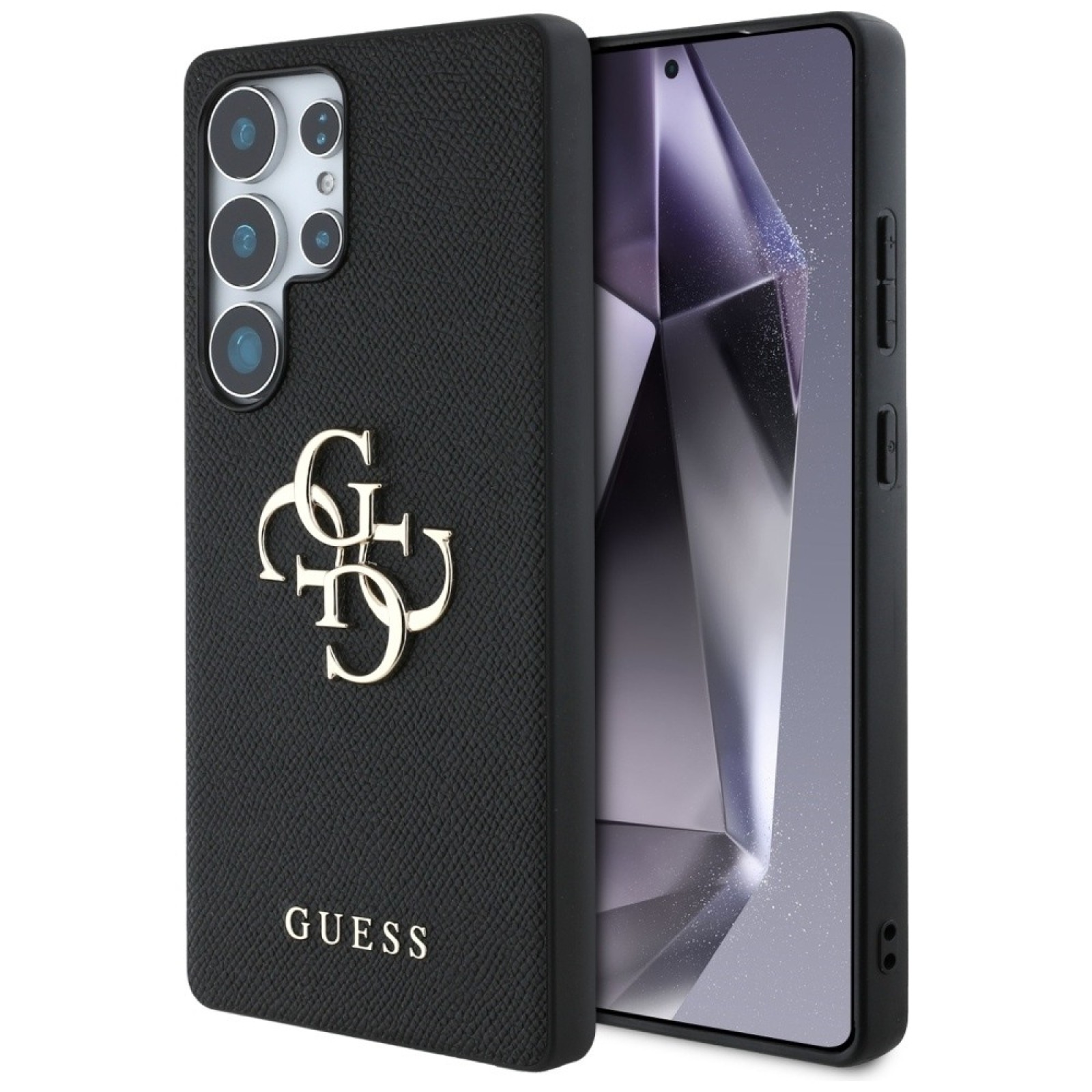 Гръб Guess за Samsung Galaxy S25 Ultra, PU, Grained, 4G Metal Logo Case, Черен - Калъфи за Samsung Galaxy S25 Ultra | Phoneplay.bg