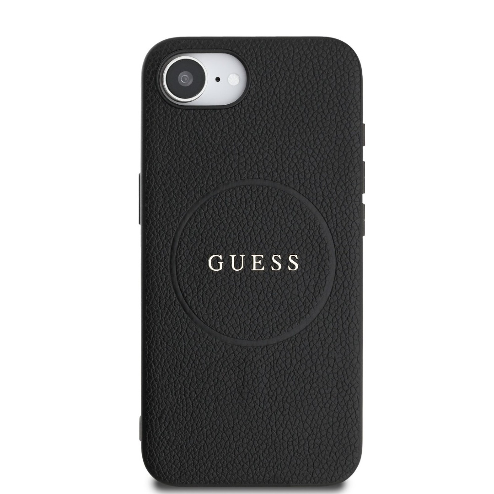 Гръб Guess за iPhone 17E, iPhone 16E, PU, Grained, 4G Metal Logo, Черен - Калъфи за iPhone 16 | Phoneplay.bg