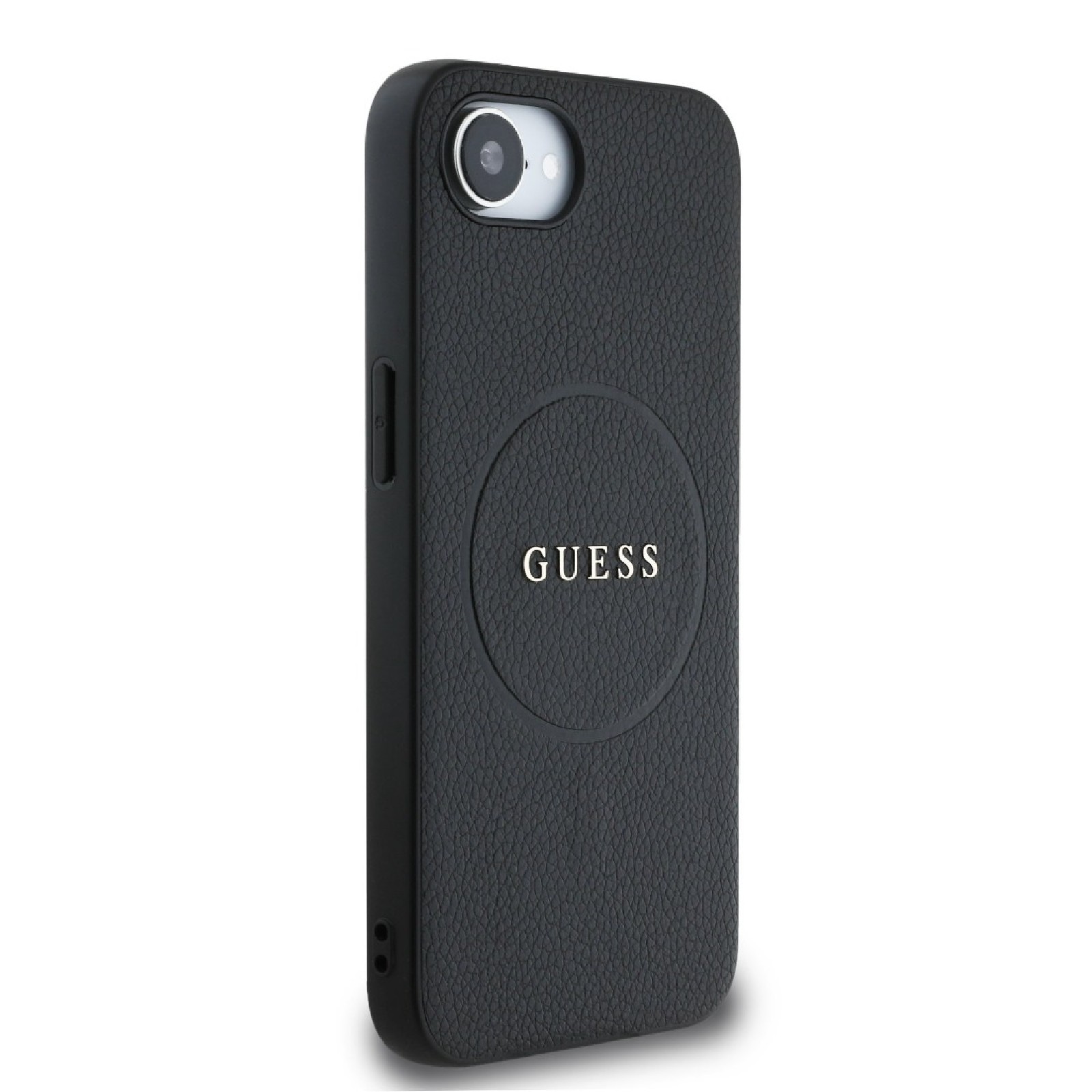 Гръб Guess за iPhone 17E, iPhone 16E, PU, Grained, 4G Metal Logo, Черен - Калъфи за iPhone 16 | Phoneplay.bg