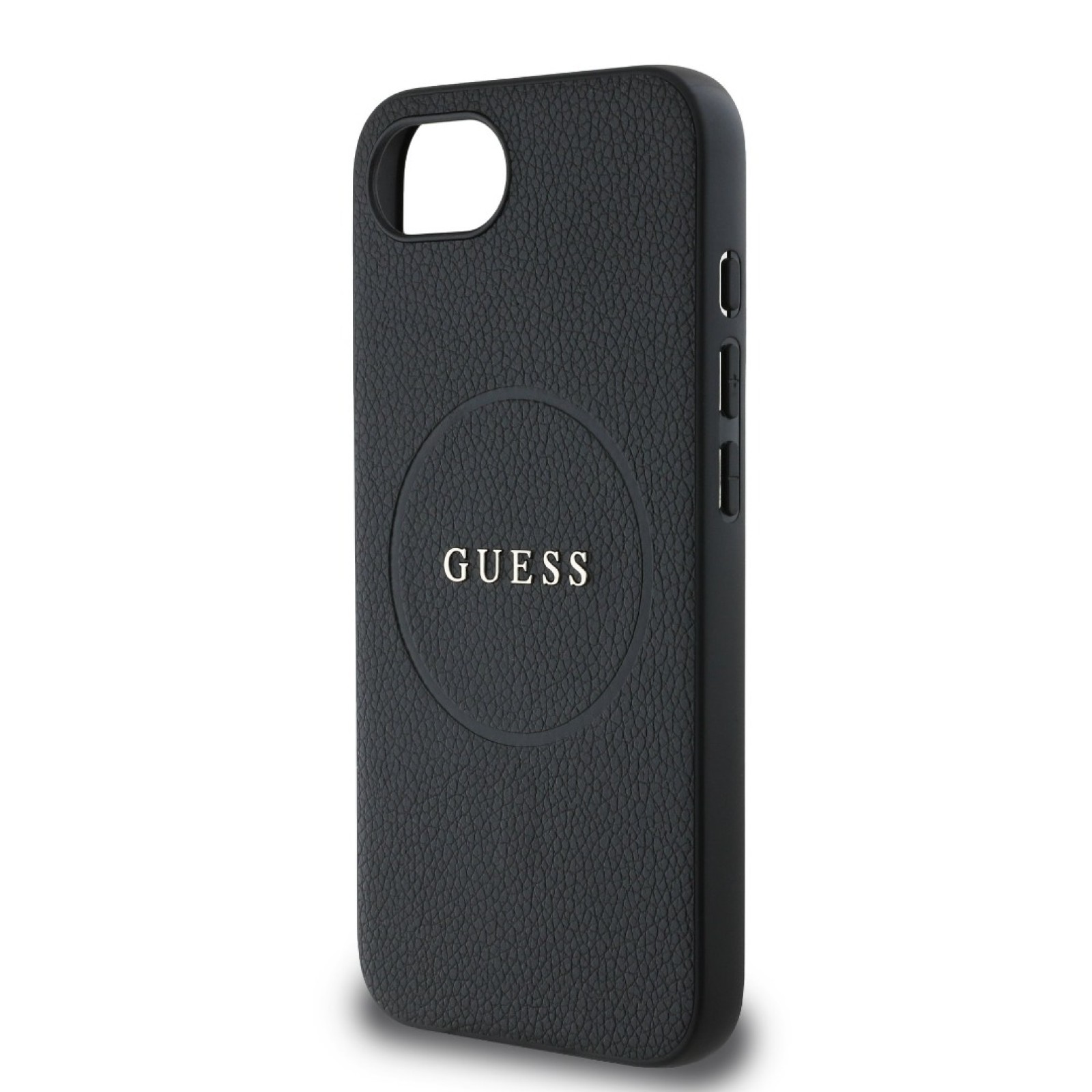 Гръб Guess за iPhone 17E, iPhone 16E, PU, Grained, 4G Metal Logo, Черен - Калъфи за iPhone 16 | Phoneplay.bg