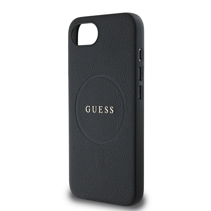 Гръб Guess за iPhone 17E, iPhone 16E, PU, Grained, 4G Metal Logo, Черен - Калъфи за iPhone 16 | Phoneplay.bg