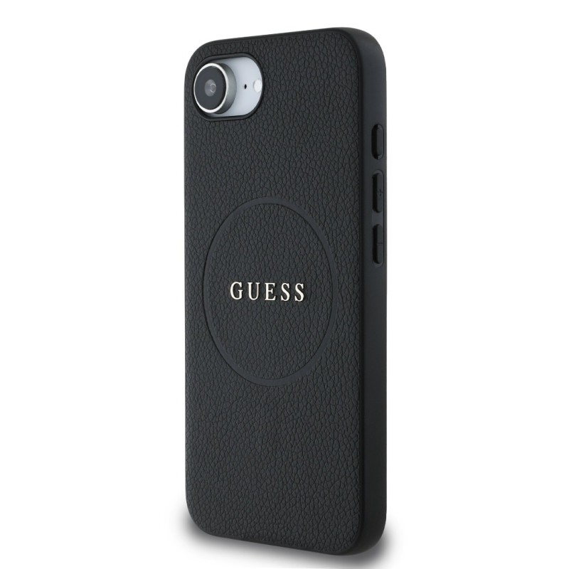 Гръб Guess за iPhone 17E, iPhone 16E, PU, Grained, 4G Metal Logo, Черен - Калъфи за iPhone 16 | Phoneplay.bg