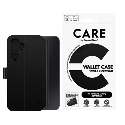 Калъф CARE by PanzerGlass за Samsung Galaxy A17/A18, Feature Wallet - Черен
