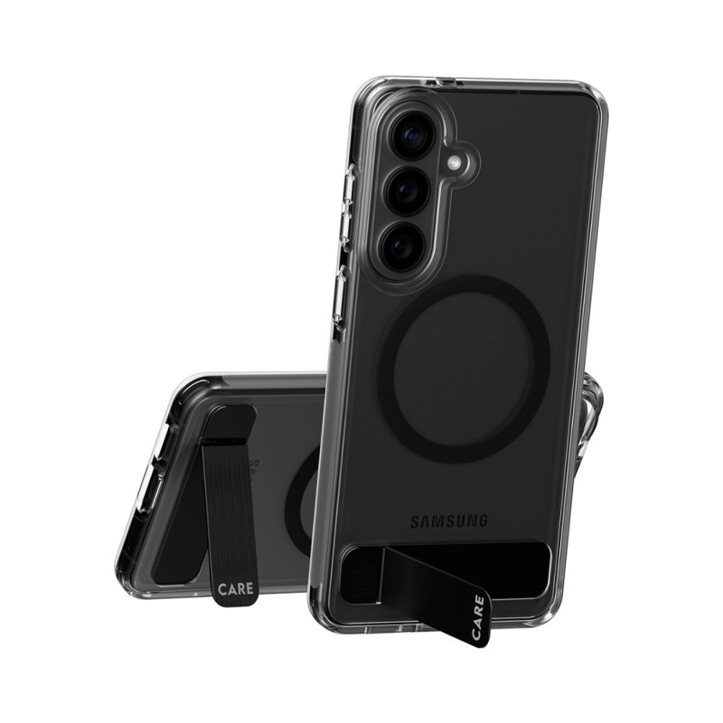 Гръб CARE by PanzerGlass за Samsung Galaxy S26 Plus, Urban Explorer Case w. Black Kickstand and Qi - Прозрачен - Калъфи за Samsung Galaxy S26+ | Phoneplay.bg