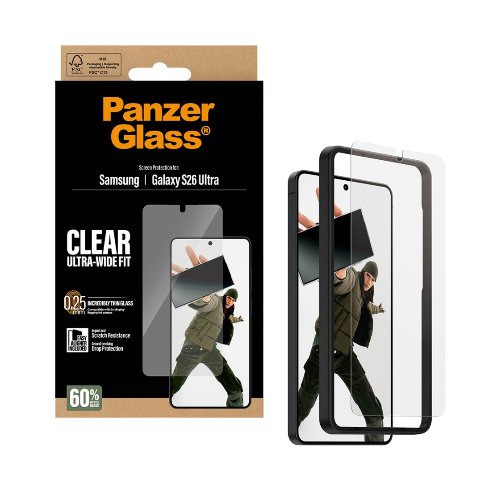 Стъклен протектор PanzerGlass за Samsung Galaxy S26 Ultra, Ultra-Wide Fit w. EasyAligner - Протектор за Samsung Galaxy S26 Ultra | Phoneplay.bg