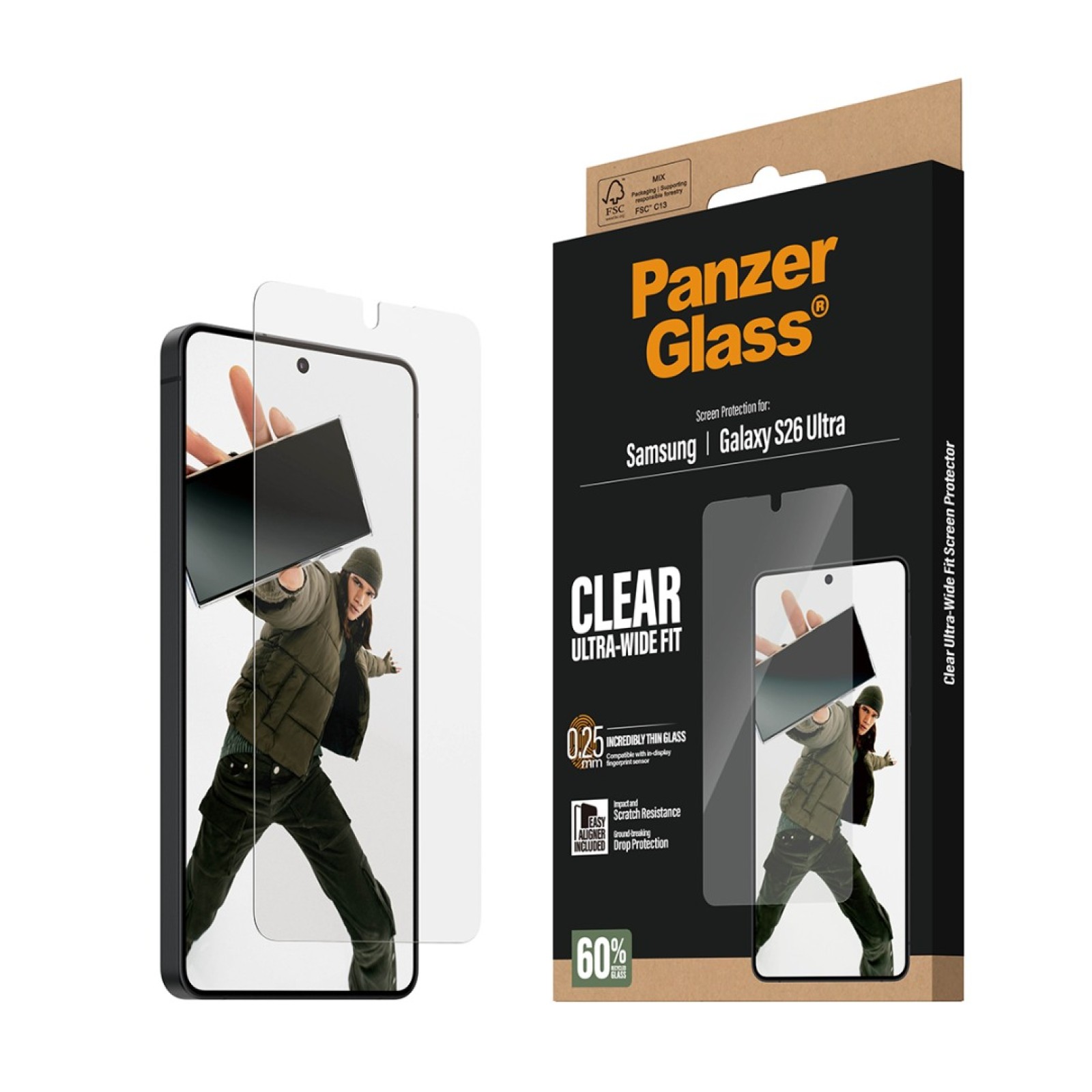 Стъклен протектор PanzerGlass за Samsung Galaxy S26 Ultra, Ultra-Wide Fit w. EasyAligner - Протектор за Samsung Galaxy S26 Ultra | Phoneplay.bg