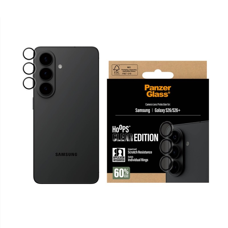 Протектор за камера PanzerGlass Hoops за Samsung Galaxy S26, S26 Plus, Camera Lens Protector Transparent - Протектор за Samsung Galaxy S26 | Phoneplay.bg