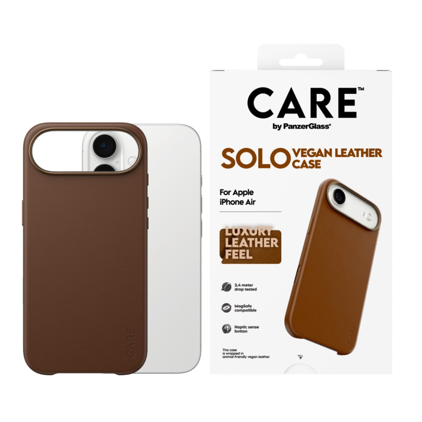 Гръб Care by PanzerGlass за iPhone 17 Air, Flagship, MagSafe, SOLO- Кафяв - iPhone 17 Air | Phoneplay.bg