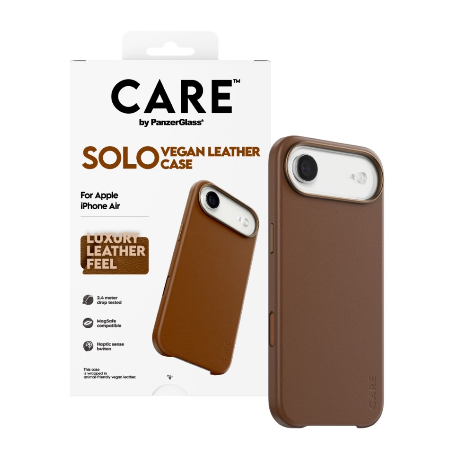 Гръб Care by PanzerGlass за iPhone 17 Air, Flagship, MagSafe, SOLO- Кафяв - iPhone 17 Air | Phoneplay.bg