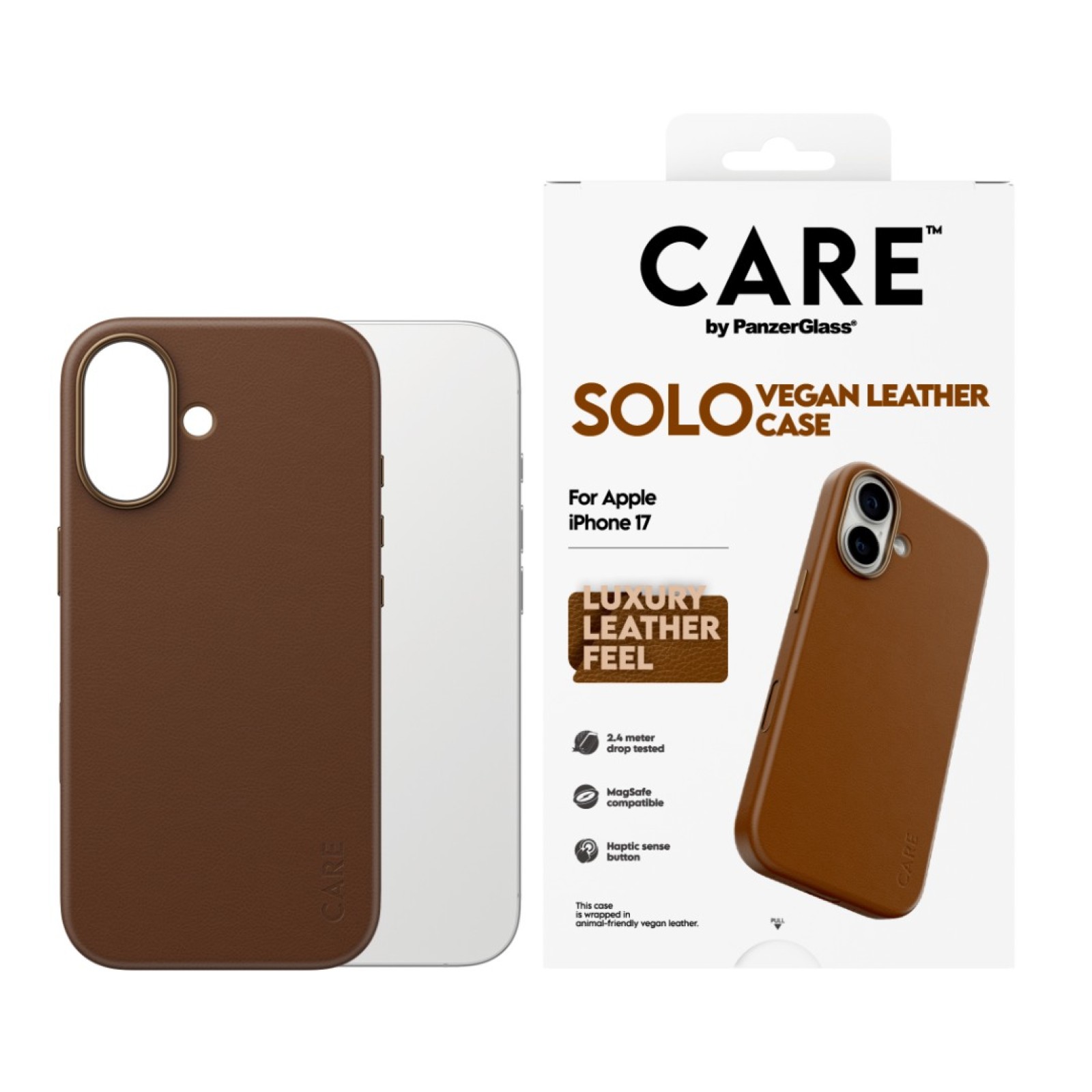 Гръб Care by PanzerGlass за iPhone 17, Flagship, MagSafe, SOLO- Кафяв - Калъфи за iPhone 17 | Phoneplay.bg