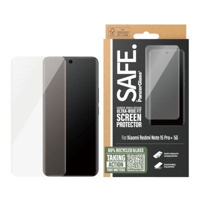 Стъклен протектор Safe за Xiaomi Redmi Note 15 Pro Plus 5G, UWF Стъклен протектор Safe за Xiaomi Redmi Note 15 Pro Plus 5G, UWF