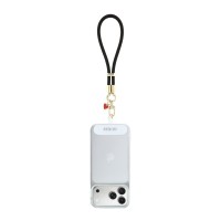 Каишка за телефон Guess Wrist Strap Silicone with Script Charm - Черна