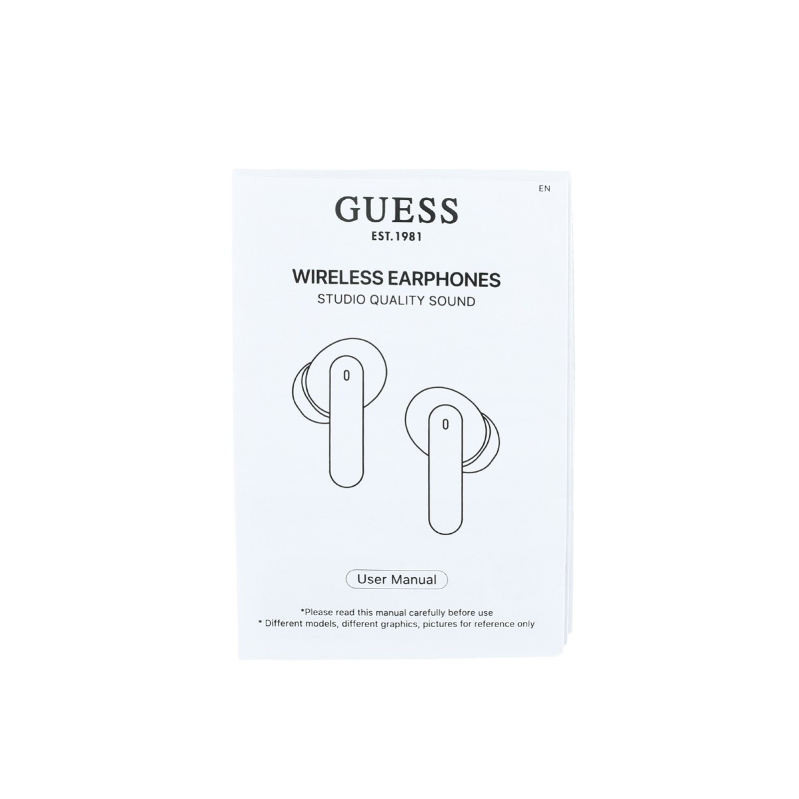Bluetooth слушалки Guess TWS ENC Grained PU Square Script Metal - Розови