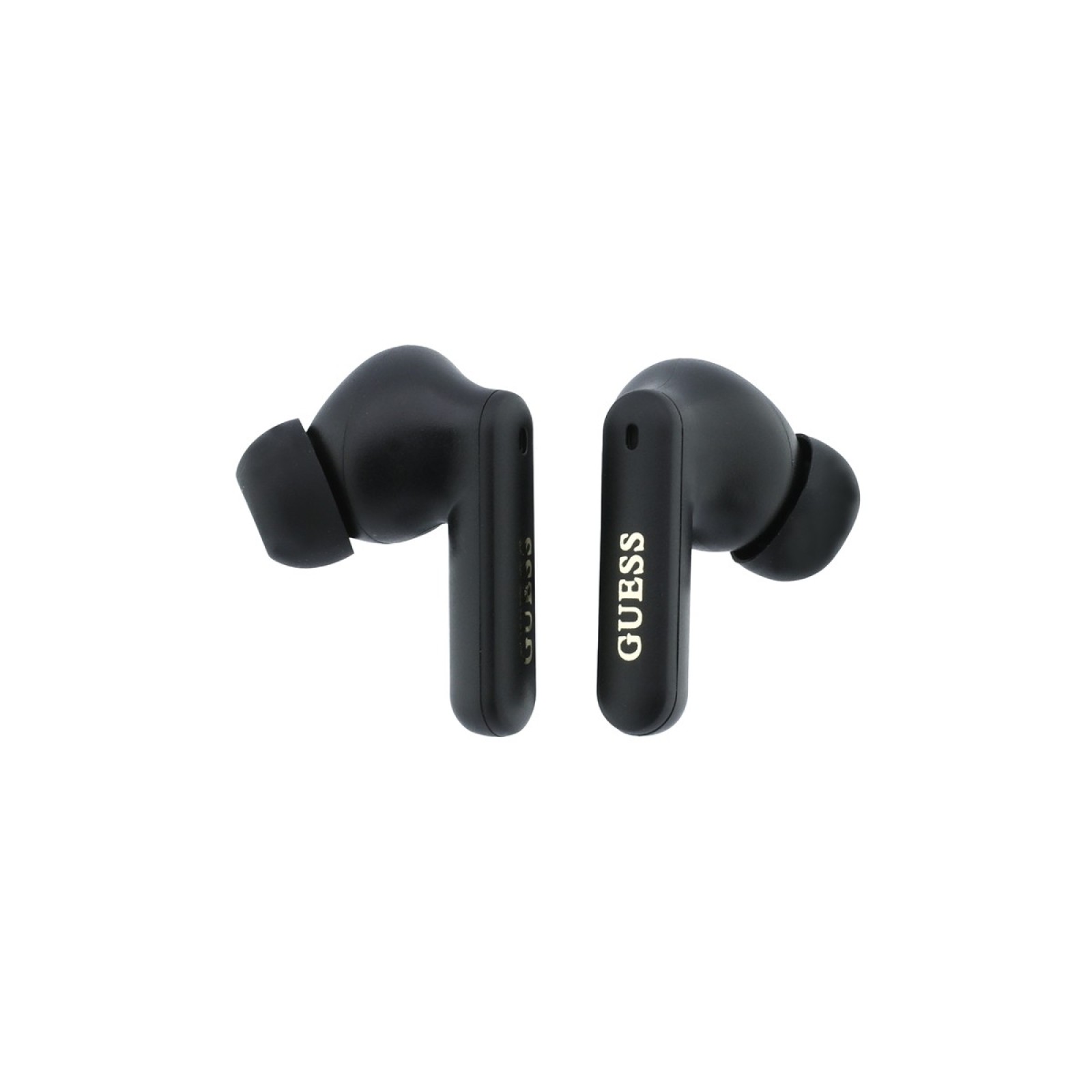 Bluetooth слушалки Guess TWS ENC Grained PU Square Script Metal - Розови