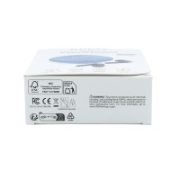 Bluetooth слушалки Guess TWS ENC Grained PU Square Script Metal - Светлосини