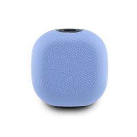 Bluetooth слушалки Guess TWS ENC Grained PU Square Script Metal - Светлосини