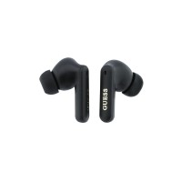 Bluetooth слушалки Guess TWS ENC Grained PU Square Script Metal - Светлосини