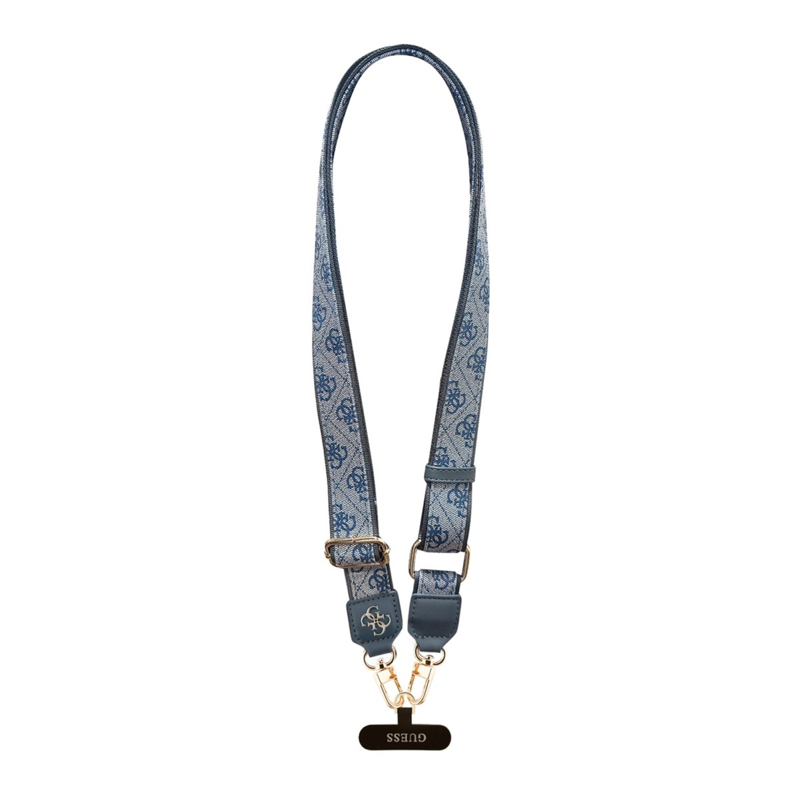 Връзка за телефон Guess Universal 4G PU Strap Tether Patch Metal Logo - Синя
