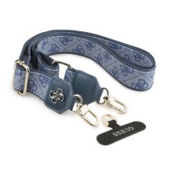 Връзка за телефон Guess Universal 4G PU Strap Tether Patch Metal Logo - Синя