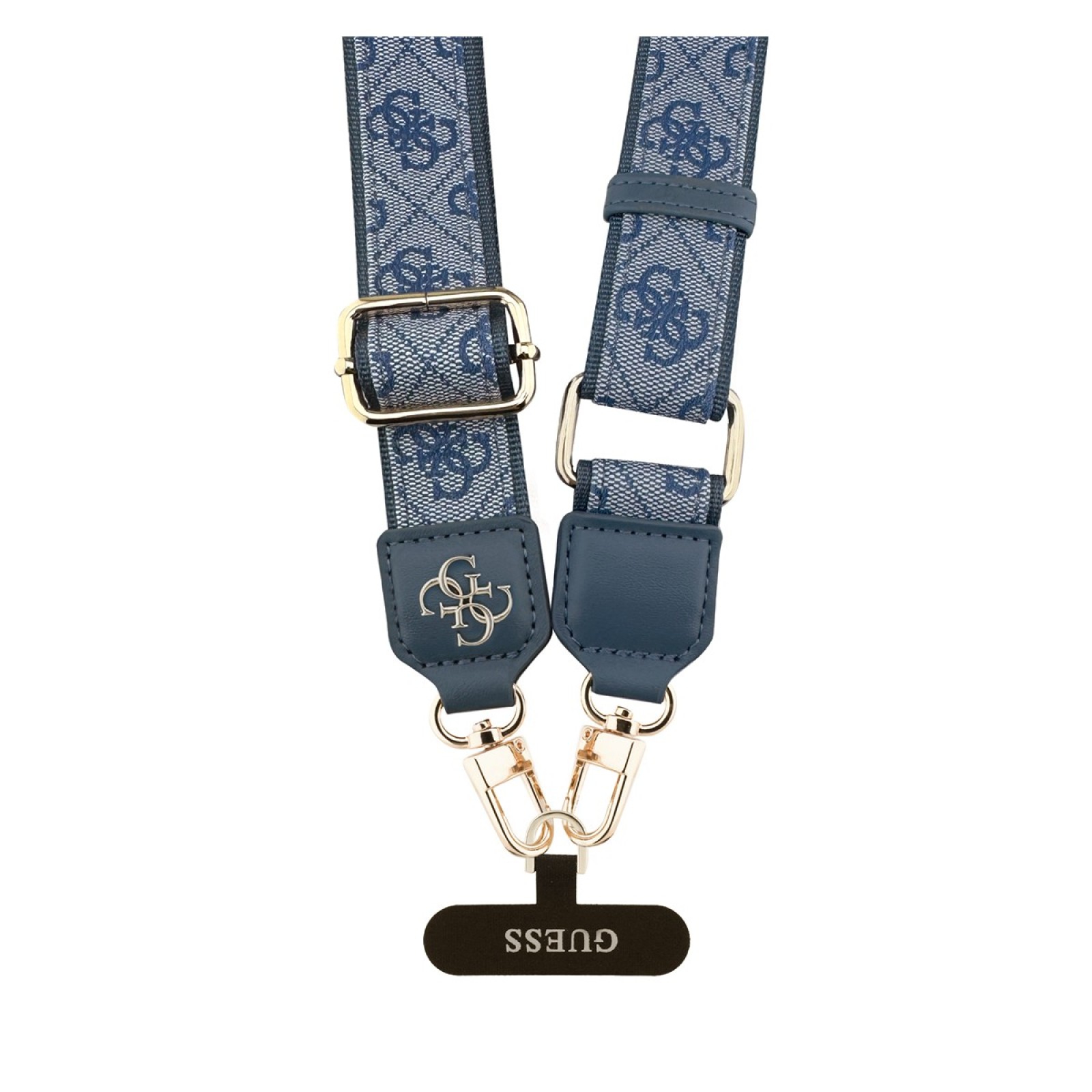 Връзка за телефон Guess Universal 4G PU Strap Tether Patch Metal Logo - Синя