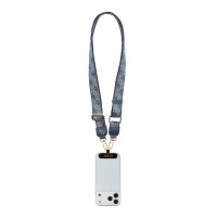 Връзка за телефон Guess Universal 4G PU Strap Tether Patch Metal Logo - Синя