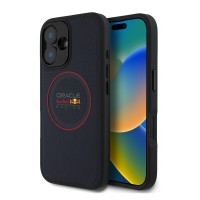 Калъф Red Bull за iPhone 16, MagSafe PU Logo and Red Ring Case - Тъмносин
