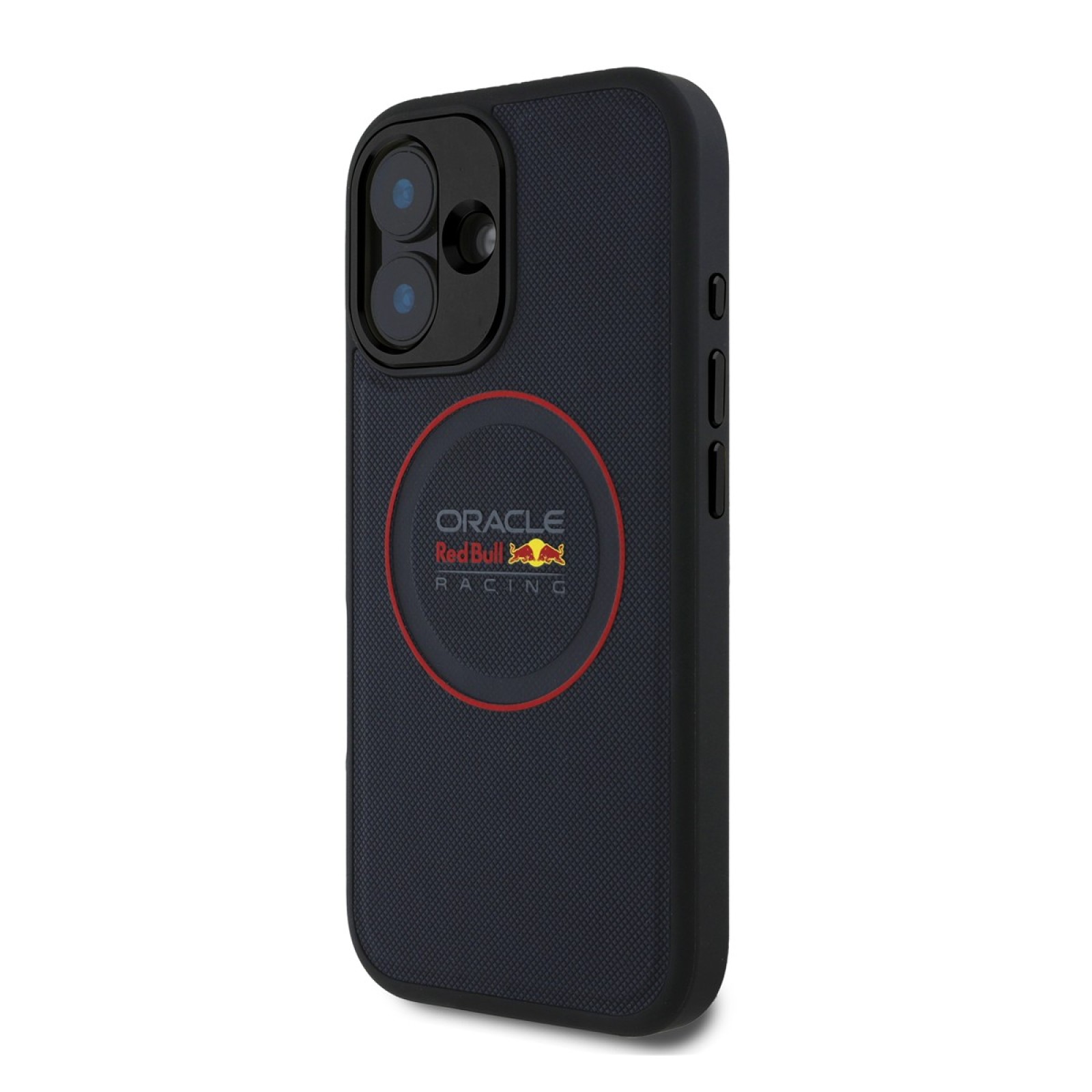 Калъф Red Bull за iPhone 16, MagSafe PU Logo and Red Ring Case - Тъмносин
