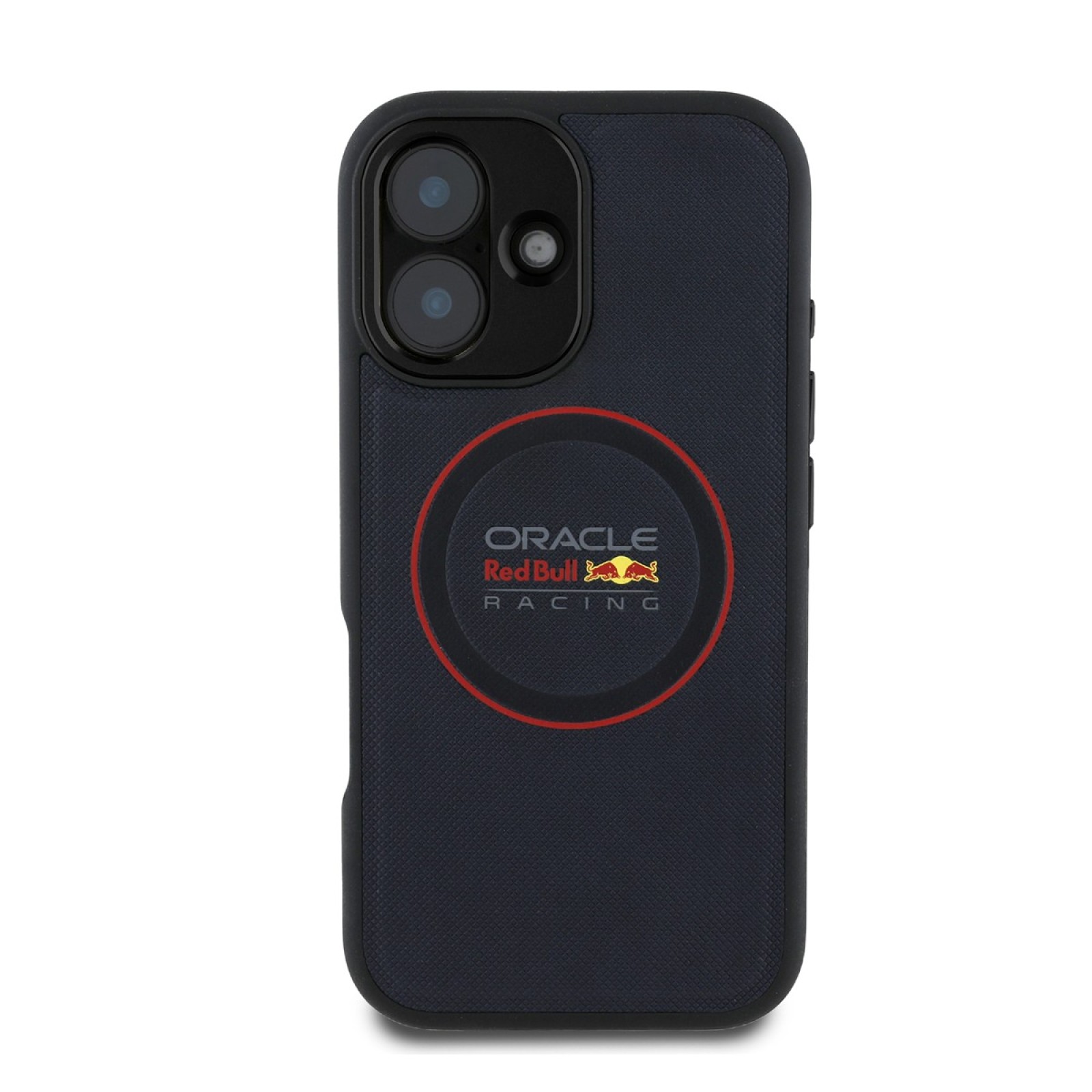 Калъф Red Bull за iPhone 16, MagSafe PU Logo and Red Ring Case - Тъмносин