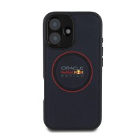 Калъф Red Bull за iPhone 16, MagSafe PU Logo and Red Ring Case - Тъмносин