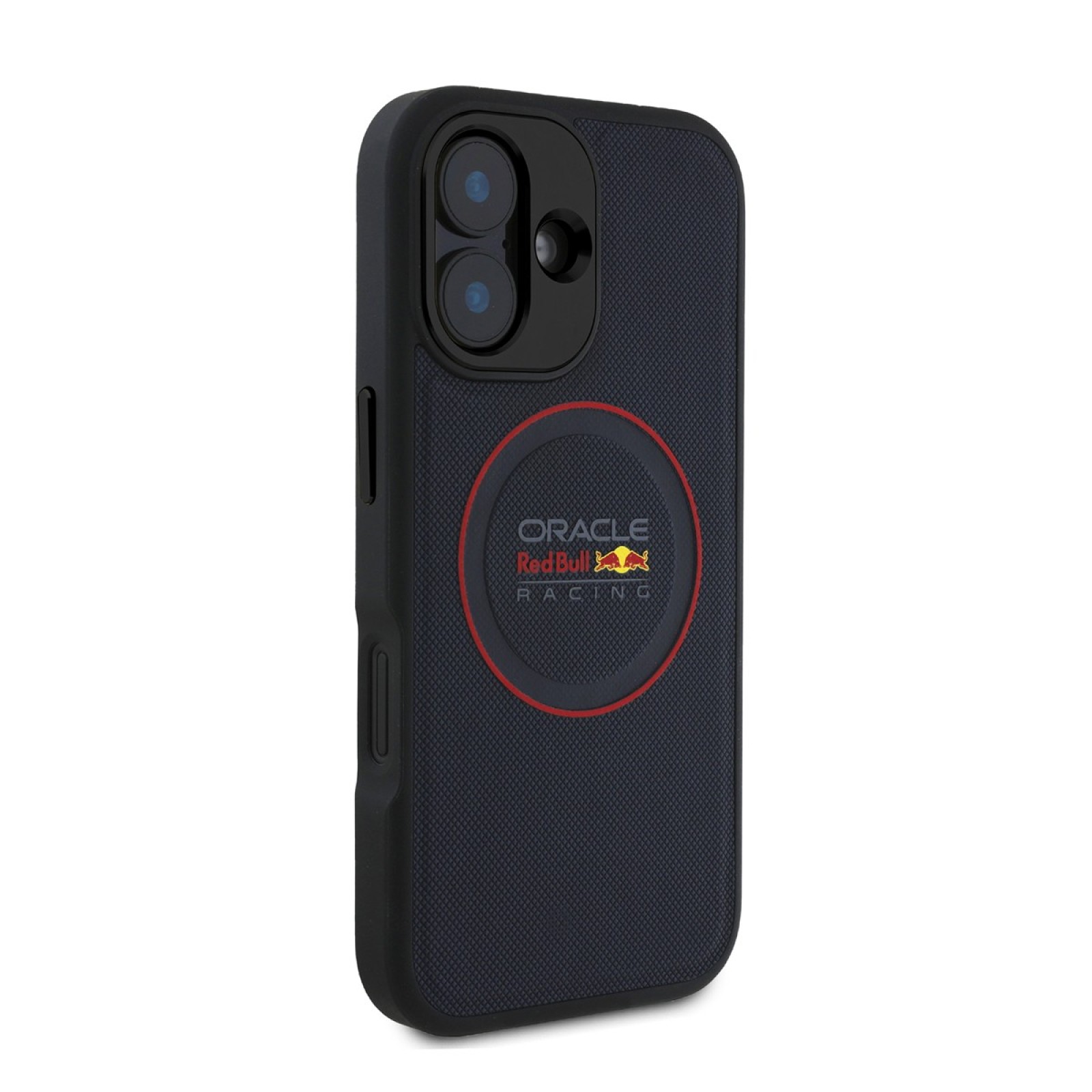 Калъф Red Bull за iPhone 16, MagSafe PU Logo and Red Ring Case - Тъмносин