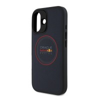 Калъф Red Bull за iPhone 16, MagSafe PU Logo and Red Ring Case - Тъмносин