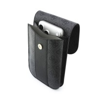 Калъф за телефон Guess Phone Pouch PU Round 4G, Classic Logos Stripe with Strap - Черен