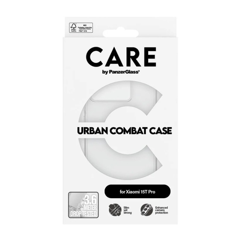 Гръб Care by PanzerGlass за Xiaomi 15t Pro, Flagship Case, Urban Combat, Прозрачен - Кейсове и калъфи | Phoneplay.bg