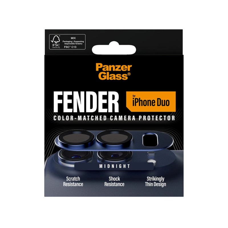 Протектор за камера PanzerGlass за Apple iPhone Duo, Fender, Тъмносин - Протектори за iPhone Duo | Phoneplay.bg