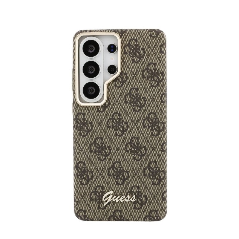 Гръб Guess за Samsung Galaxy S26 Ultra, PU, 4G, Script Metal Logo, Magnetic Case, Кафяв - Калъфи за Samsung Galaxy S26 Ultra | Phoneplay.bg