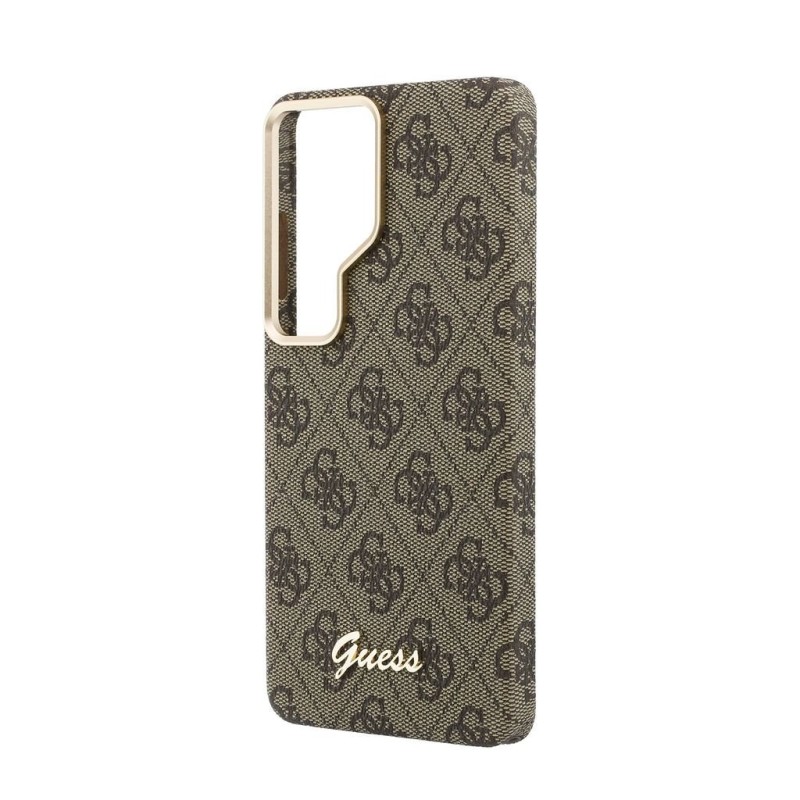 Гръб Guess за Samsung Galaxy S26 Ultra, PU, 4G, Script Metal Logo, Magnetic Case, Кафяв - Калъфи за Samsung Galaxy S26 Ultra | Phoneplay.bg